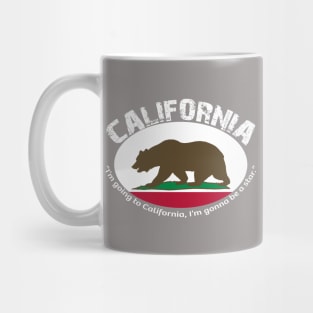 Bear Flag, Flag of California, Grizzly bear, “I’m going to California, I’m gonna be a star.” Mug